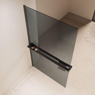 Душевая перегородка Vincea Walk-In VSW-1HR900MRGM, 900*2000, вороненая сталь, стекло зеркальное