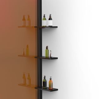 Душевая перегородка Vincea Walk-In VSW-1HWS100GSB, 1000*2000, черный матовый, стекло янтарь