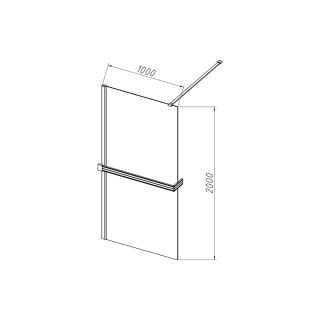 Душевая перегородка Vincea Walk-In HR VSW-4HR100CL, 1000*2000, хром, стекло прозрачное