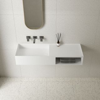 Раковина Solid Surface Vincea VWB-6S112MW, 1200*400*200, подвесная, цвет белый матовый