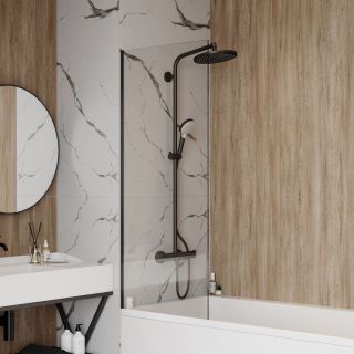 Шторка на ванну 60x140 Maretti Project Black PB41F6014099, черный профиль