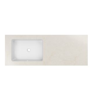 Столешница Vincea из кварца с интегрированной раковиной VWTB-4LX140QBG-L, левая, цвет бежевый