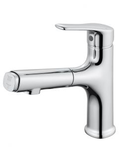 Смеситель для раковины Wonzon & Woghand WW-AE4151-CR с выдвижным изливом хром