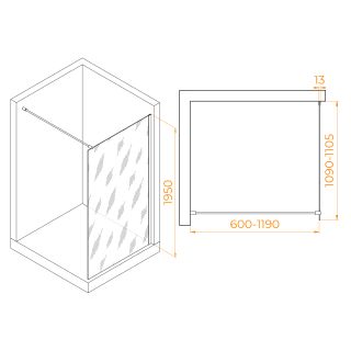 Душевая перегородка RGW WA-010 351001011-11 110см хром