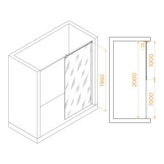 Душевая перегородка RGW WA-033 351003310-21 100см хром