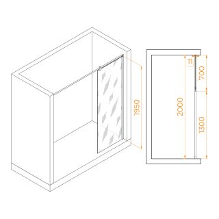 Душевая перегородка RGW WA-033 351003307-11 70см хром