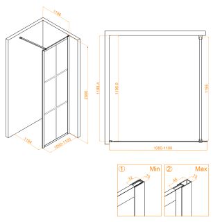Душевая перегородка RGW WA-110Gb 351011011-16 110см брашированное золото