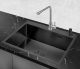 Кухонная мойка РМС MR-5843BL с корзиной и дозатором воронёная сталь
