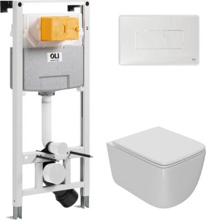 Комплект унитаза с инсталляцией Point Меркурий 879235pKA01+PN41831 с сиденьем Микролифт