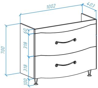 Тумба под раковину Bellezza Сесилия 105см капучино 00000007092