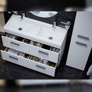 Тумба под раковину напольная Velvex Orlando tn.ORL.CLA.120.4Y белый матовый, 120 см