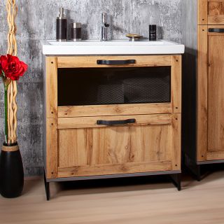 Тумба под раковину Бриклаер Лофт 4627125413391 60 см метрополитен грей