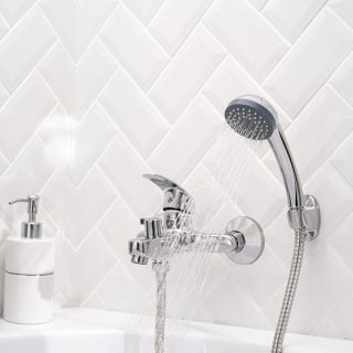 Смеситель для ванны с душем РМС SL85-009E хром