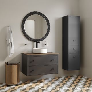 Тумба подвесная IDDIS Torr TOR80DMi95K со столешницей 80см орех макадамия/тёмно-серый