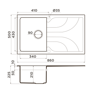 Мойка кухонная Omoikiri Yasugata-86-SA бежевый