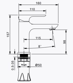 Смеситель для раковины Raglo R03.10.06 чёрный