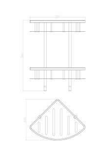 Полка для ванной 2-х ярусная Wonzon & Woghand WW-4142 хром