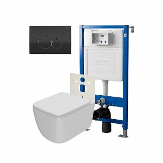 Комплект унитаза с инсталляцией Point Элемент PN48232BC с сиденьем Микролифт