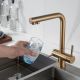 Смеситель для кухни Shevanik S468G с подключением фильтра золотой сатин