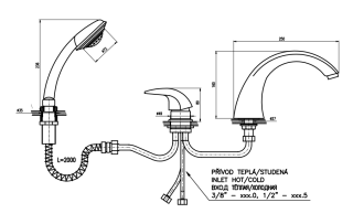 Смеситель на борт ванны Rav Slezak Dunaj D469.5YZ золото