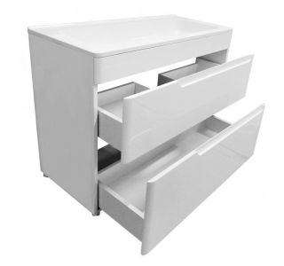 Напольная тумба с раковиной Kare Luxe ФР-00015241 90см два ящика белый