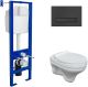 Комплект Berges 4в1 042442: инсталляция ATOM Line 410 кнопка SoftTouch чёрная унитаз Albit S сиденье Top Slim SO
