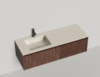 Подвесная тумба Salini Domino 27D214IN 140см шпон под встраиваемую раковину