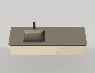 Подвесная тумба Salini Domino 27D116IN 160см эмаль под встраиваемую раковину