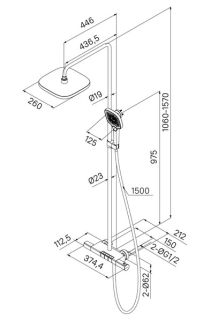 Душевая система с тропическим душем IDDIS SpaHome SPHSBTKi06 с термостатом хром