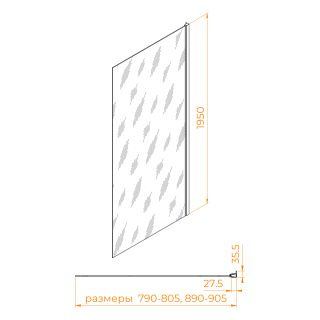 Боковая панель RGW Z-03 06220309-41 90 см хром