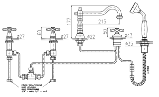 Смеситель на борт ванны Rav Slezak Morava retro MK564.5PSM бронза