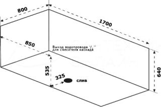 Ванна BAS Мадрид 170х80 серый