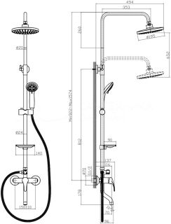 Душевая стойка Rossinka A35-46