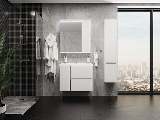 Зеркальный шкаф Акватон Стоун 80см белый 1A228302SX010