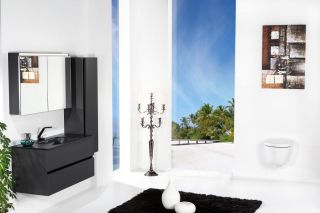 Зеркальный шкаф Armadi Art Vallessi 100см антрацит матовый 546-A matt