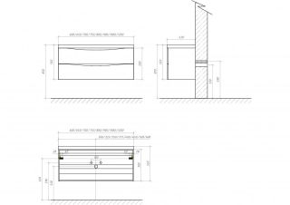 Тумба под раковину BelBagno подвесная 70x55см Rovere Bianco MARINO-700-2C-SO-WO-P