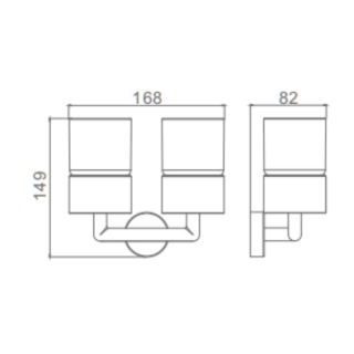 Стакан для ванной комнаты двойной Raglo R320.08.03 золотой сатин