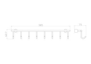 Вешалка с восемью крючками для ванной Wonzon & Woghand WW-9382-8 хром
