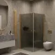 Душевой уголок на монопетле by Deonria U-90-89-6-GM-G 90x89см золото/графит матовый