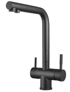 Смеситель для кухни Shevanik S468H с подключением фильтра чёрный